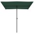 Sombrilla de jardín con palo de aluminio verde 2x1,5