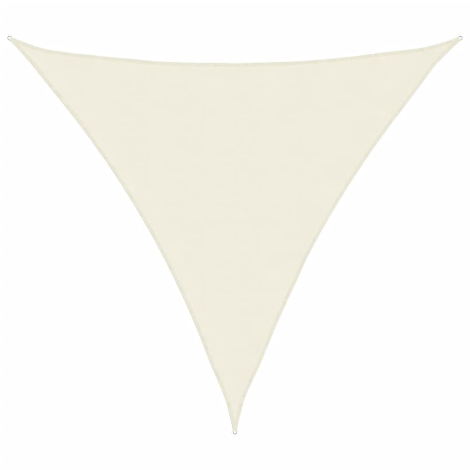 Toldo de vela triangular tela Oxford color crema 6x6x6