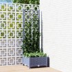 Jardinera con enrejado PP azul gris 40x40x121,5 cm