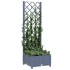 Jardinera con enrejado PP azul gris 40x40x121,5