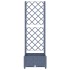 Jardinera con enrejado PP azul gris 40x40x121,5