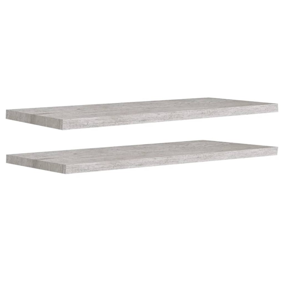 Estantes flotantes pared 2 uds gris hormigón MDF 90x23,5x3,8