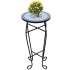 Mesa auxiliar para plantas mosaico azul y