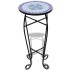 Mesa auxiliar para plantas mosaico azul y