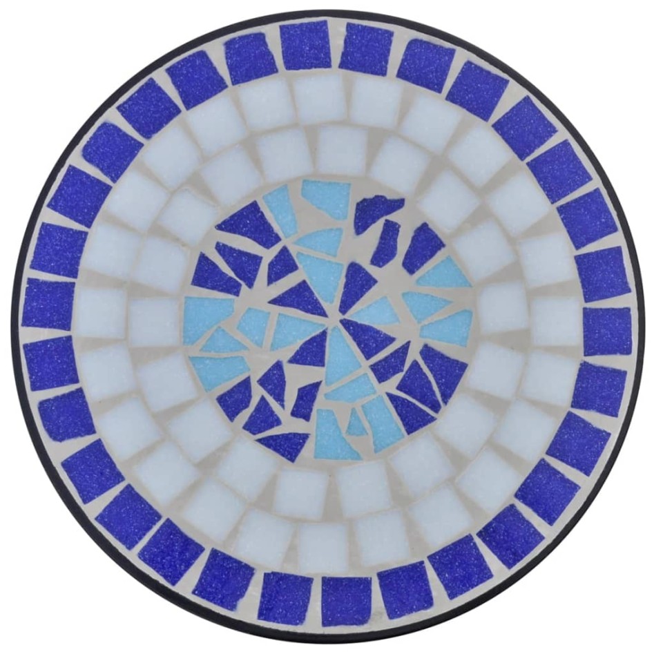 Mesa auxiliar para plantas mosaico azul y