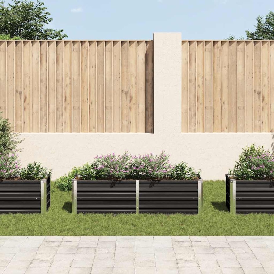 Arriate de acero galvanizado gris antracita 160x40x45