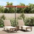 Sombrilla de jardín con palo de aluminio terracota 2x1,5