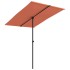 Sombrilla de jardín con palo de aluminio terracota 2x1,5