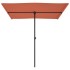 Sombrilla de jardín con palo de aluminio terracota 2x1,5