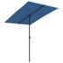 Sombrilla de jardín con palo de aluminio azul azure 2x1,5