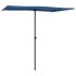 Sombrilla de jardín con palo de aluminio azul azure 2x1,5