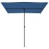 Sombrilla de jardín con palo de aluminio azul azure 2x1,5