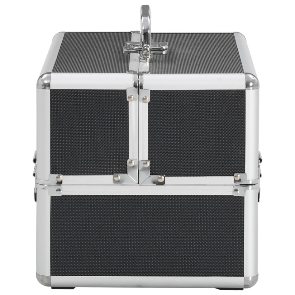 Maletín de maquillaje aluminio negro 22x30x21