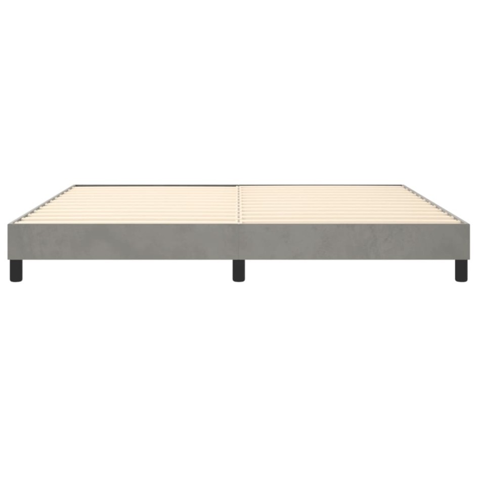 Estructura de cama box spring terciopelo gris claro 200x200
