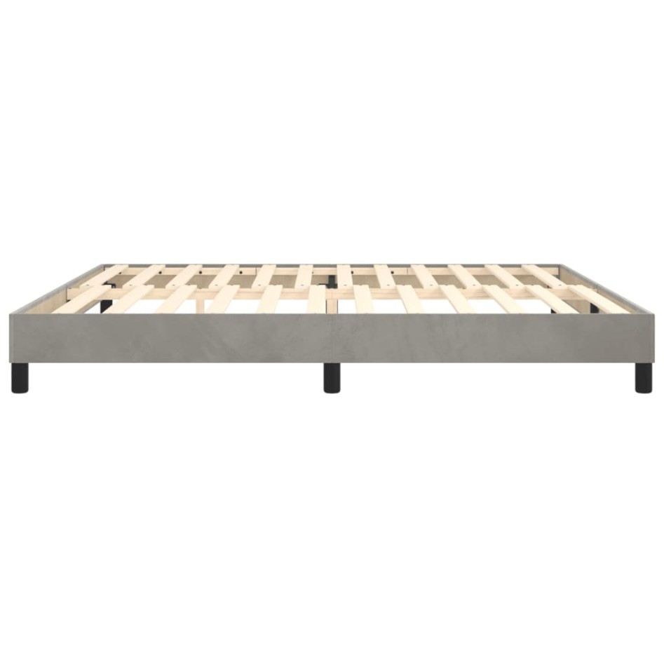 Estructura de cama box spring terciopelo gris claro 200x200