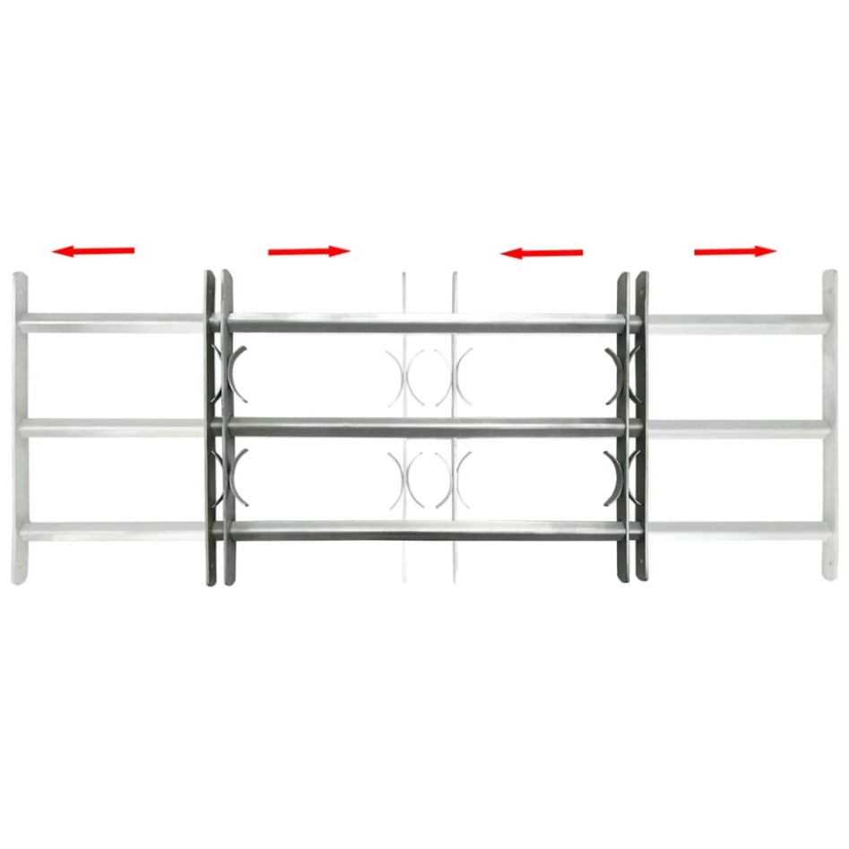 Reja de seguridad ajustable ventana con 3 barras 500-650