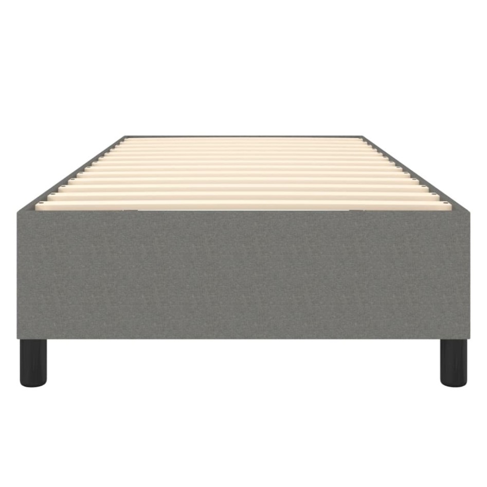 Estructura de cama box spring tela gris oscuro 90x190