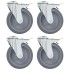 Ruedas giratorias agujero pasador y frenos dobles 4 uds 125