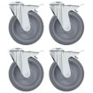 Ruedas giratorias agujero pasador y frenos dobles 4 uds 125 mm