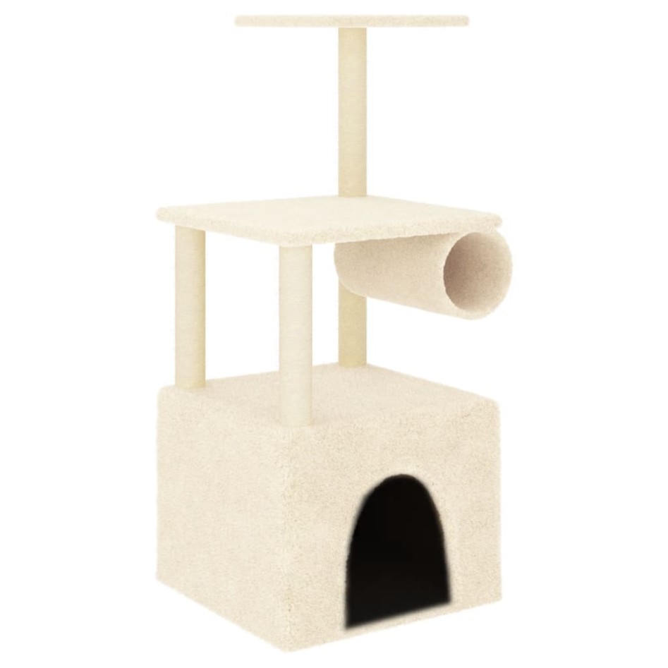 Rascador para gatos con postes de sisal color crema 109,5