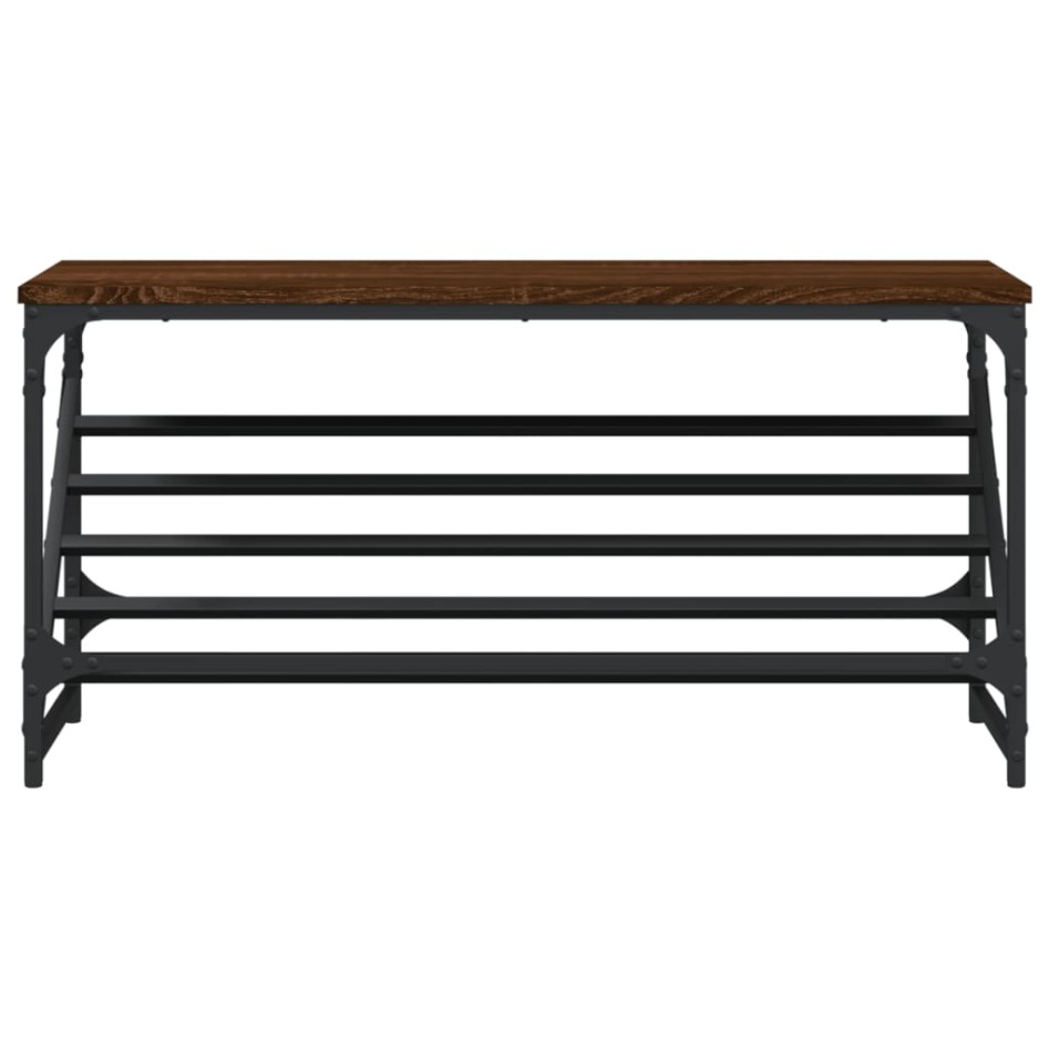 Mueble zapatero madera de ingeniería marrón roble 90x30x45