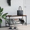 Mueble zapatero madera de ingeniería roble ahumado 90x30x45 cm