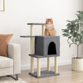 Rascador para gatos con postes de sisal gris oscuro 97