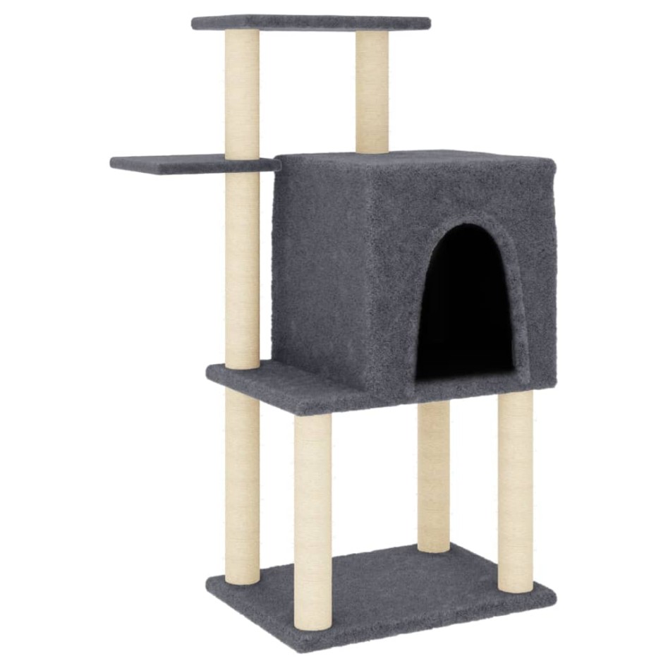 Rascador para gatos con postes de sisal gris oscuro 97