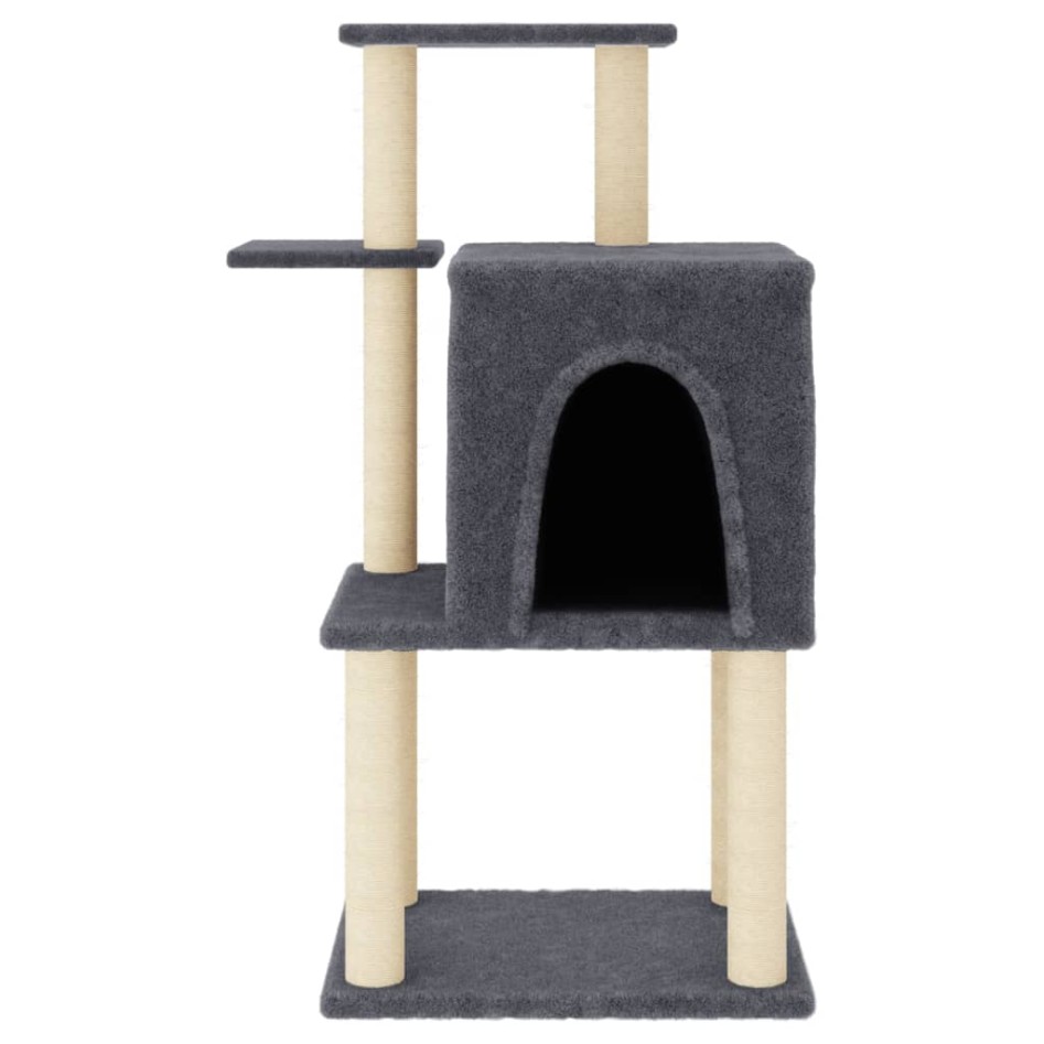 Rascador para gatos con postes de sisal gris oscuro 97