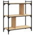 Librería 3 estantes madera ingeniería roble Sonoma 76x32x88