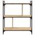Librería 3 estantes madera ingeniería roble Sonoma 76x32x88