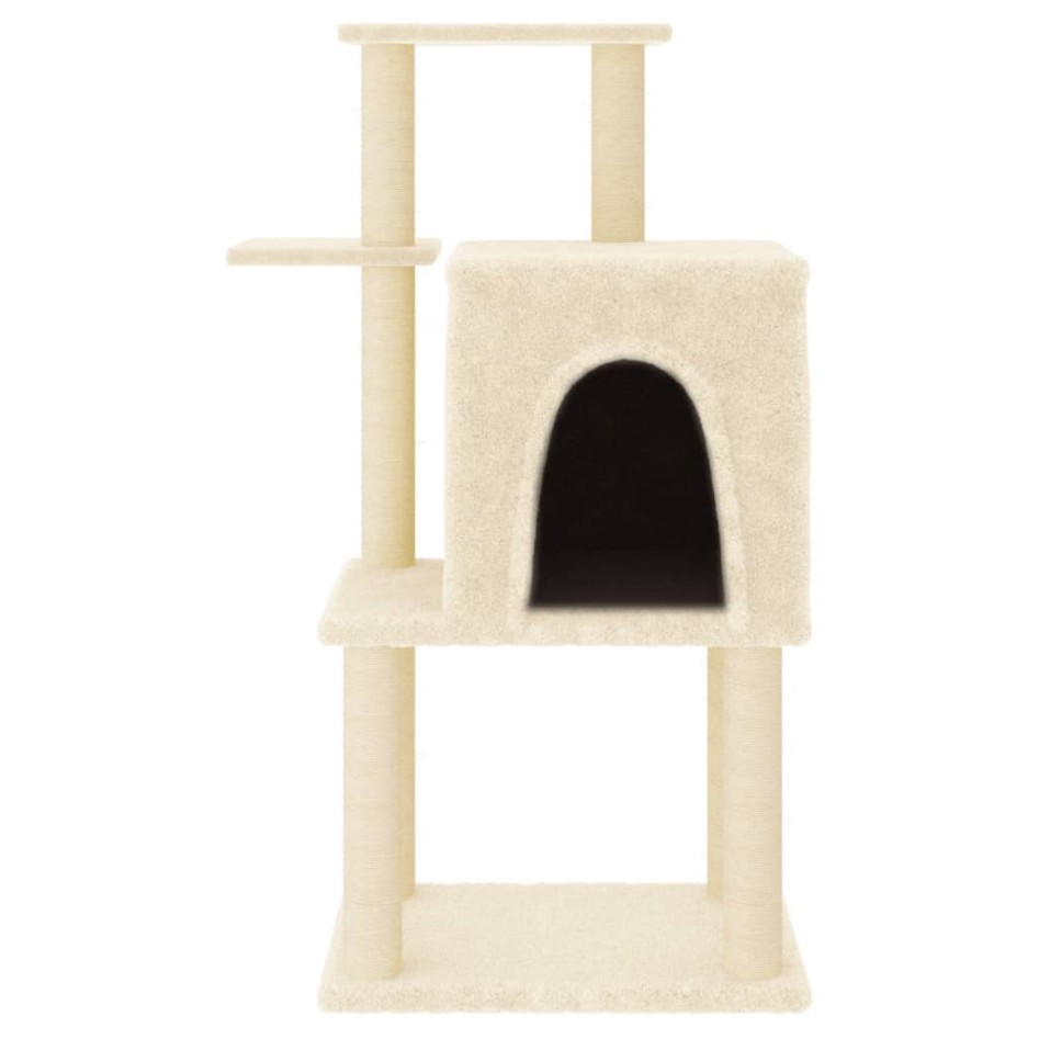 Rascador para gatos con postes de sisal color crema 97