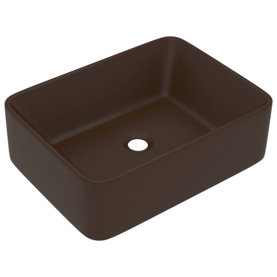 Lavabo de lujo cerámica marrón oscuro mate 41x30x12