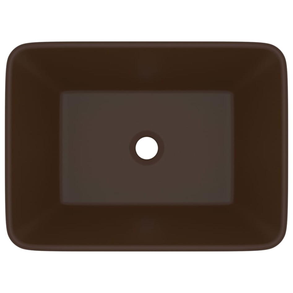 Lavabo de lujo cerámica marrón oscuro mate 41x30x12