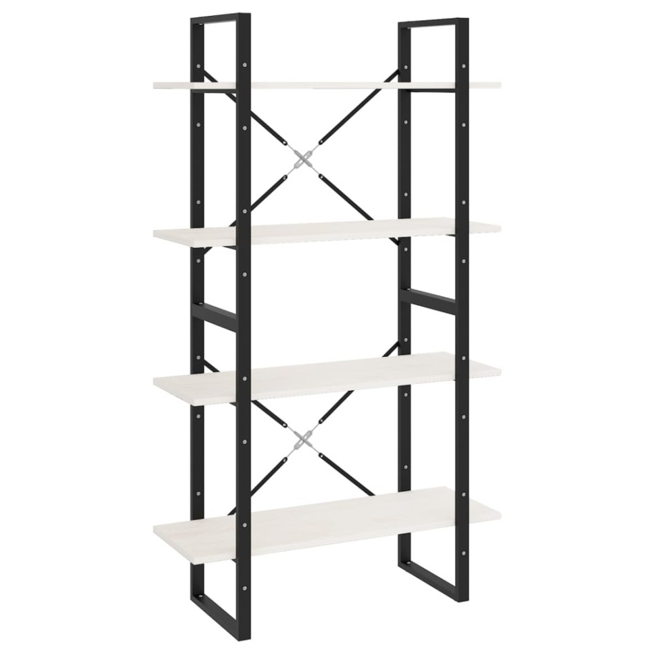 Estantería 4 niveles madera maciza de pino blanco 80x30x140