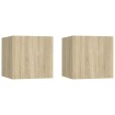 Mesitas noche 2 uds madera ingeniería roble Sonoma 30,5x30x30cm