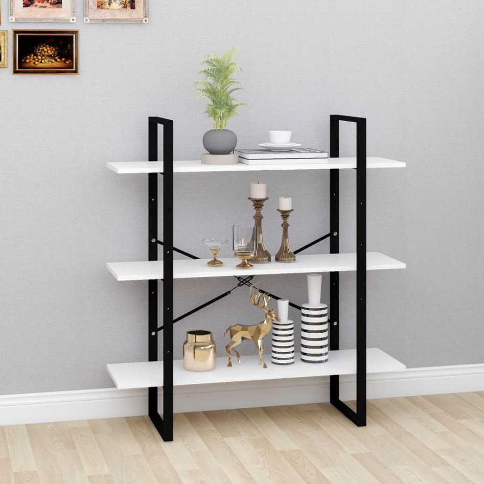 Estantería de madera contrachapada blanco 100x30x105