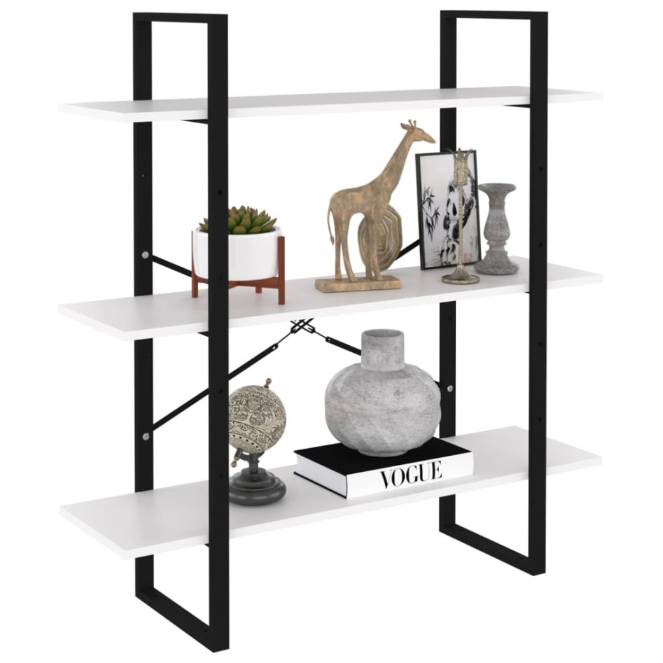 Estantería de madera contrachapada blanco 100x30x105