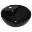 Lavabo con rebosadero 46,5x18 cm cerámica negro