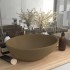Lavabo de lujo ovalado cerámica crema mate 40x33