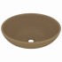 Lavabo de lujo ovalado cerámica crema mate 40x33