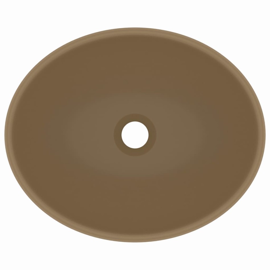 Lavabo de lujo ovalado cerámica crema mate 40x33