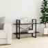Estantería de 2 niveles madera contrachapada negro 100x30x70