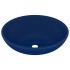 Lavabo de lujo ovalado cerámica azul oscuro mate 40x33