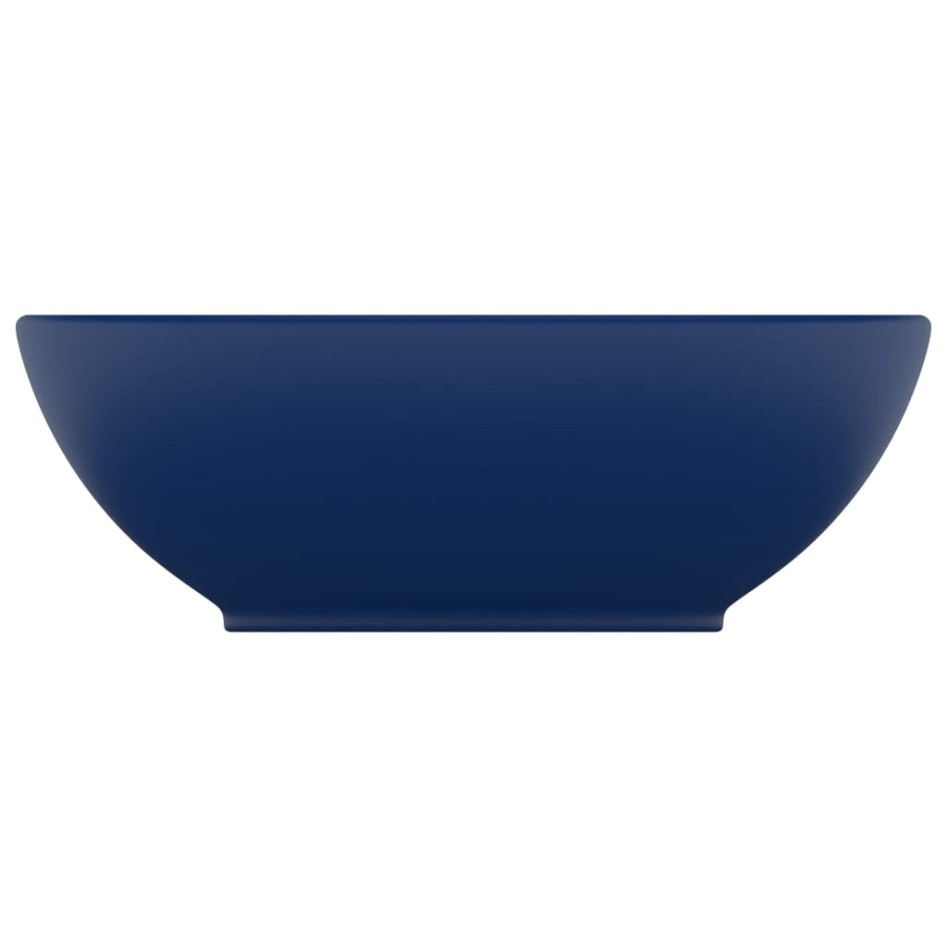 Lavabo de lujo ovalado cerámica azul oscuro mate 40x33
