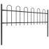 Valla de jardín con puntas de aro acero negro 1,8