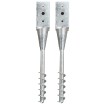 Picas de tierra 2 uds acero galvanizado plateado 10x10x57 cm