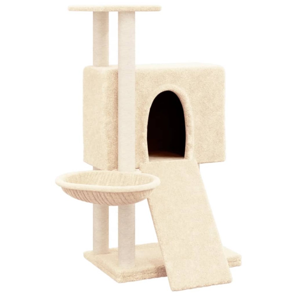 Rascador para gatos con postes de sisal crema 96