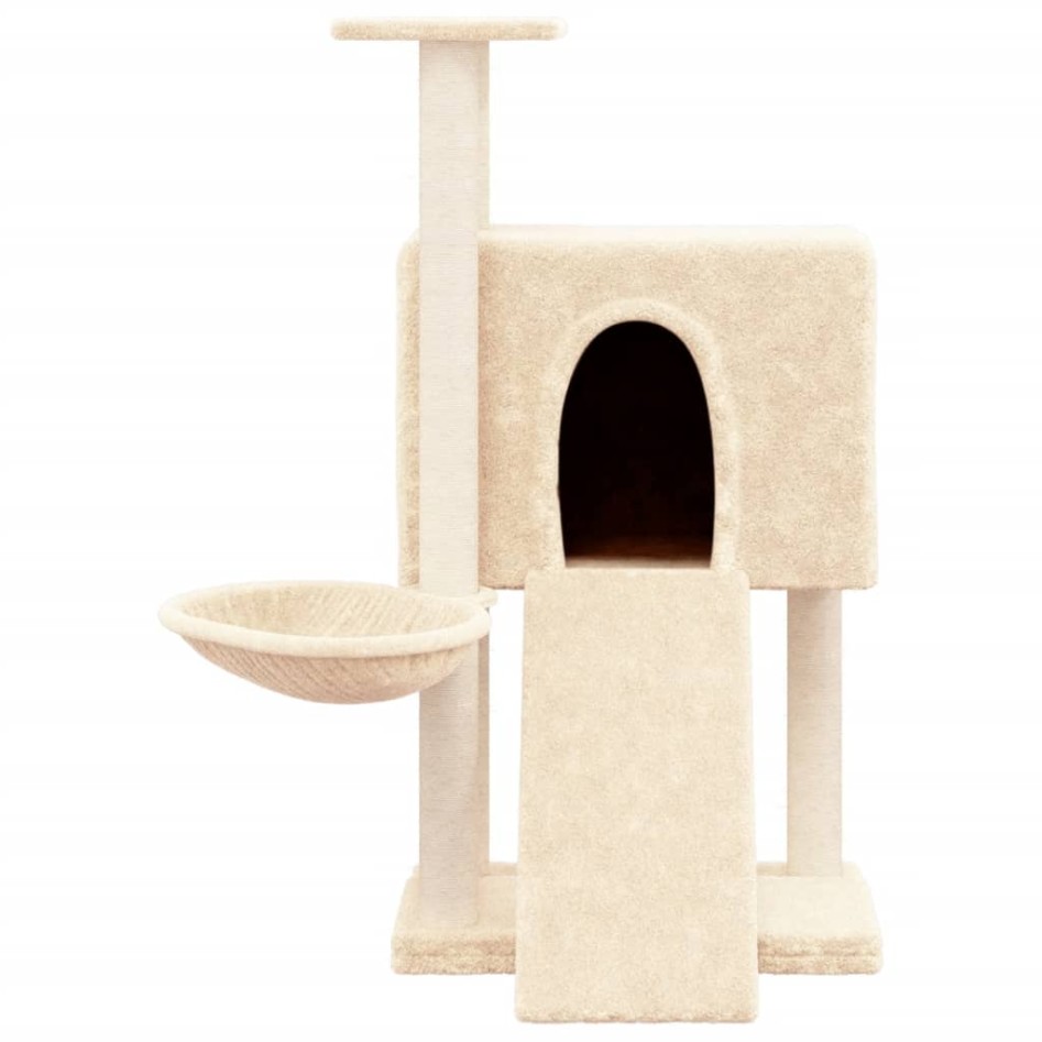 Rascador para gatos con postes de sisal crema 96