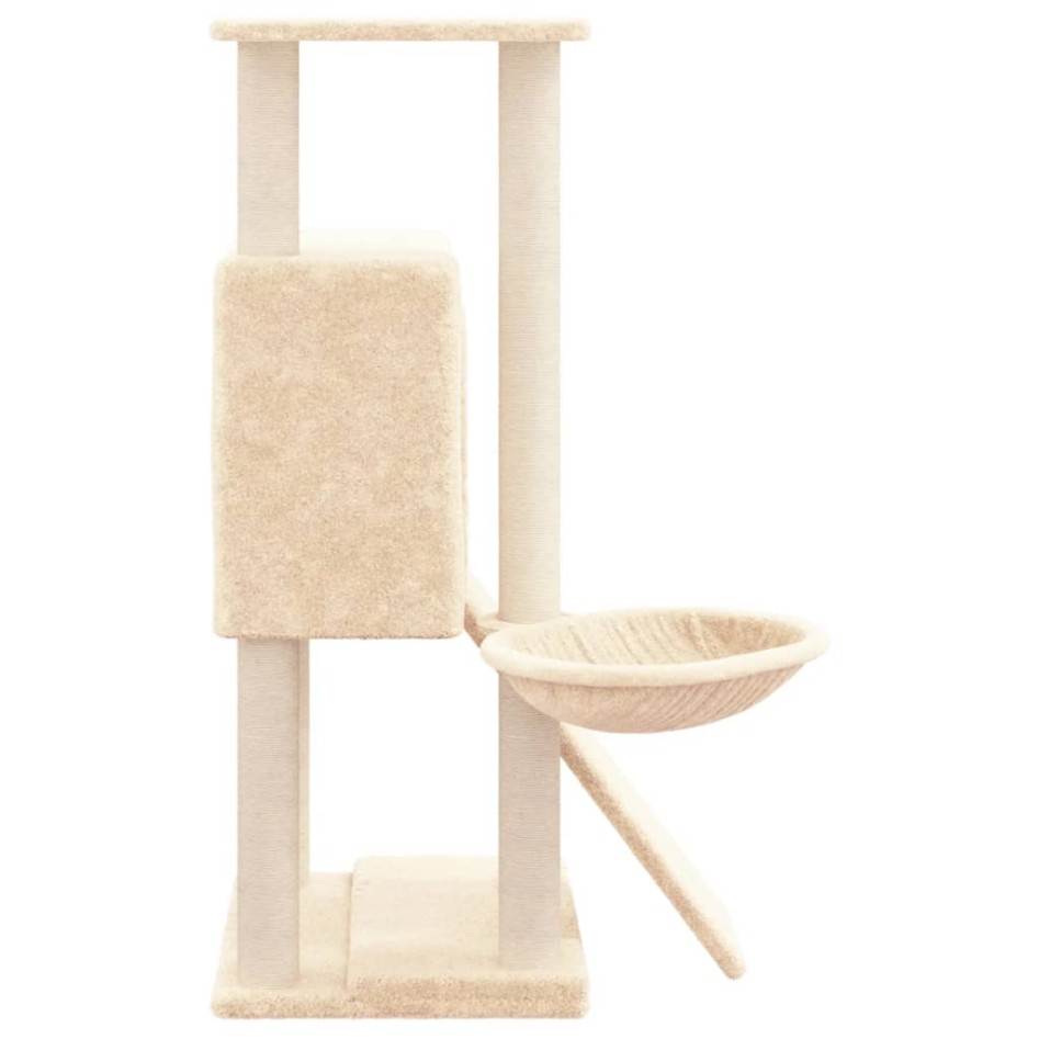 Rascador para gatos con postes de sisal crema 96